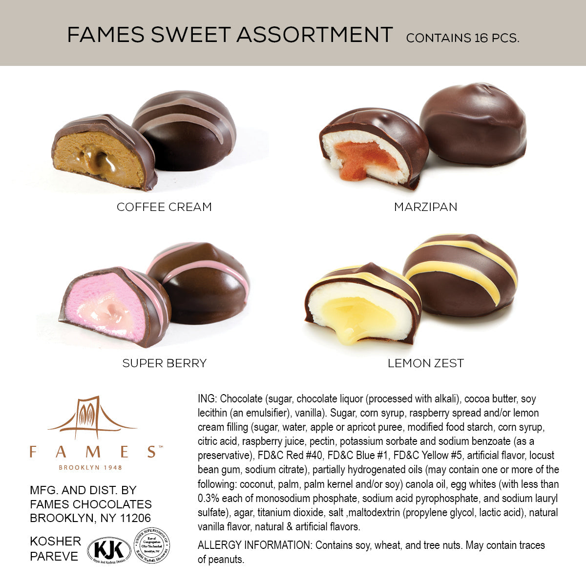 Small Chocolate Gift Box -16 Count, Kosher, Dairy Free.