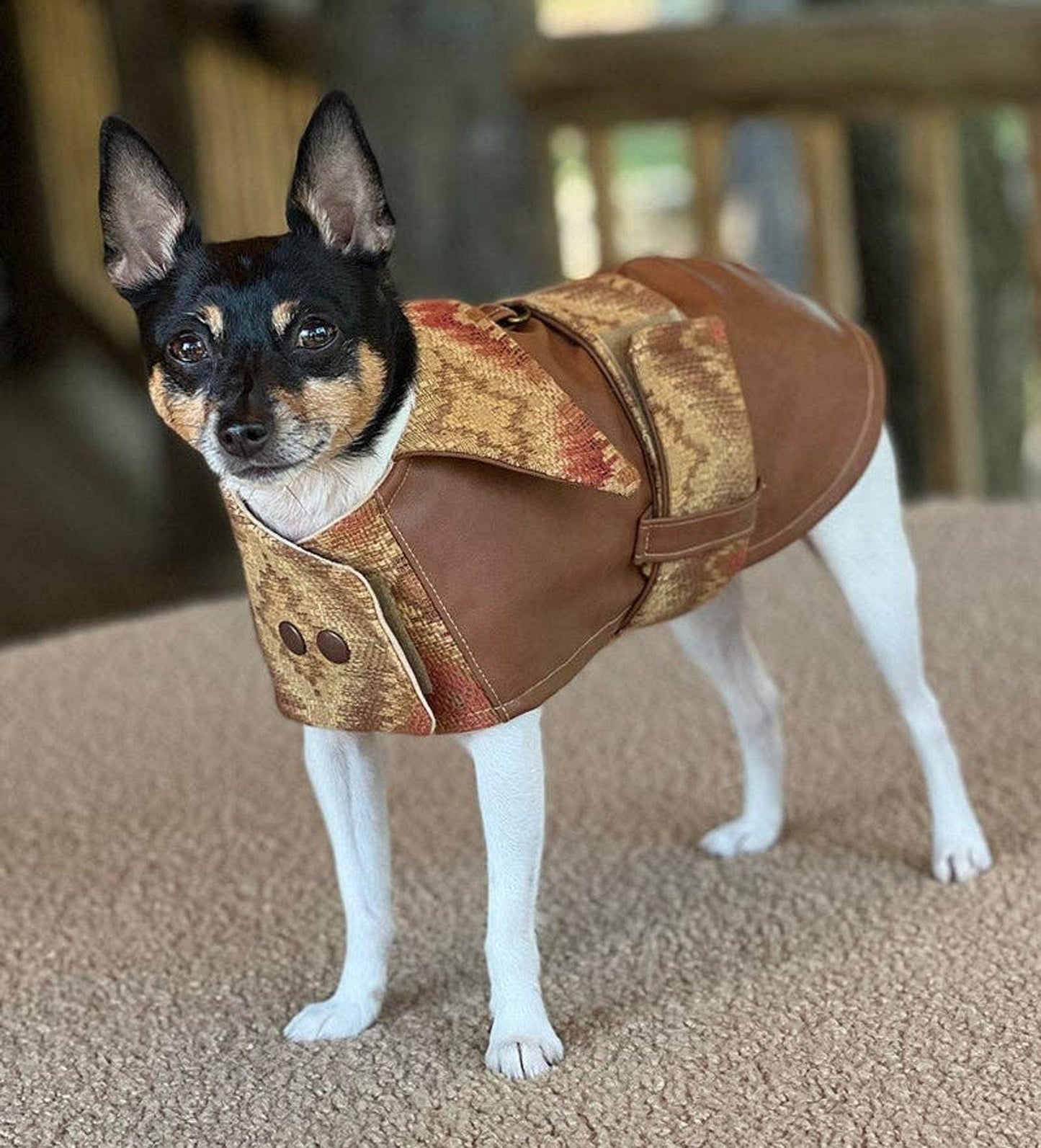 DCNY Adjustable Vegan Faux Leather Southwest Coat