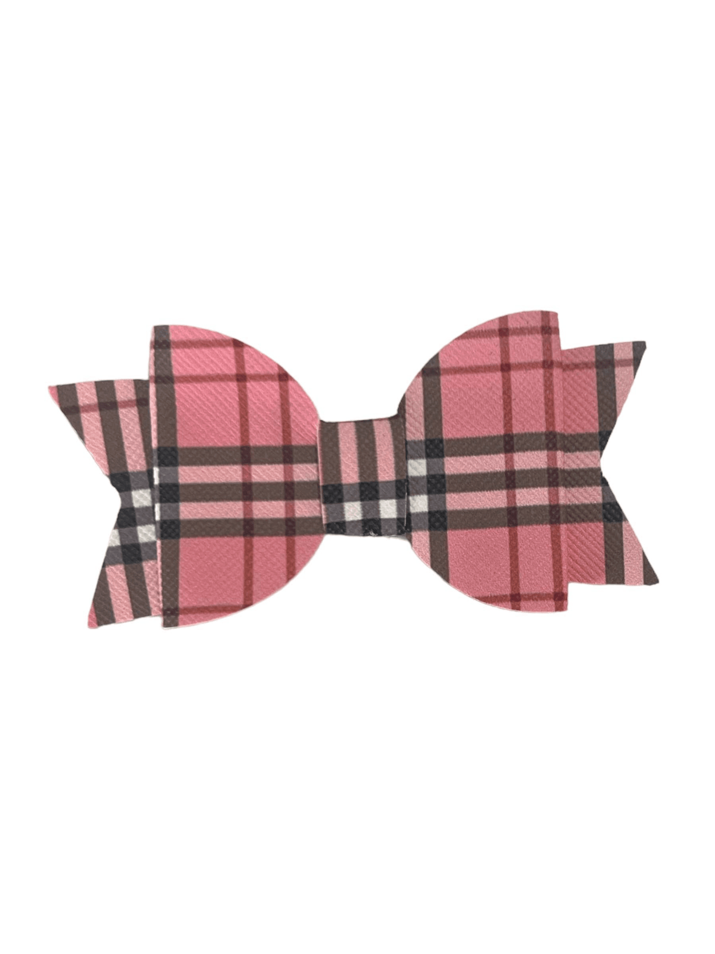 Plaid Vegan Leatherette Dog Hair Barrette with Alligator Clip
