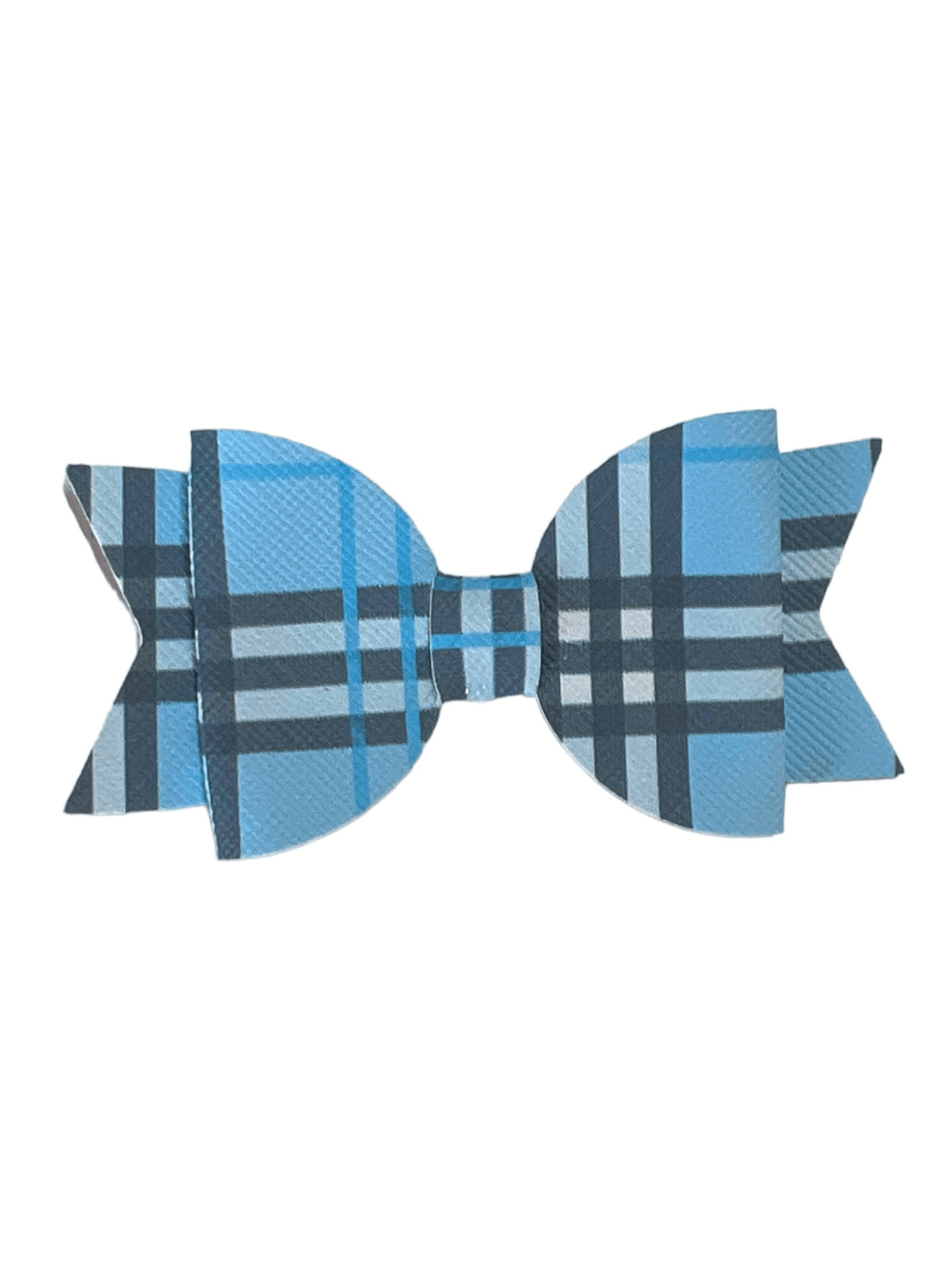 Plaid Vegan Leatherette Dog Hair Barrette with Alligator Clip