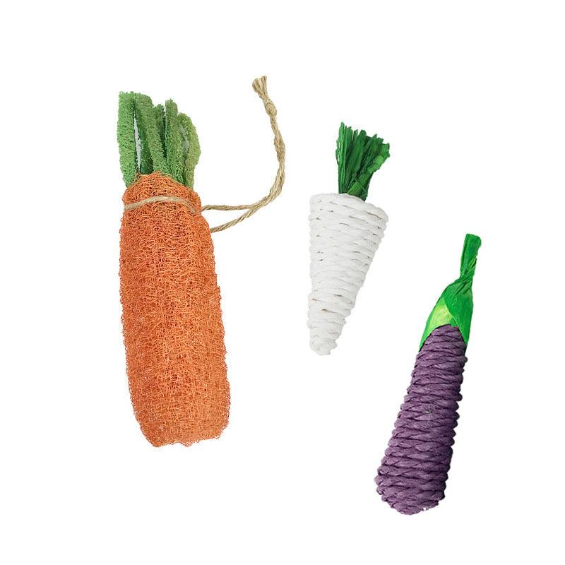 Natural Woven Carrot Hamster Toy - Fun And Eco-Friendly Molar Supplies
