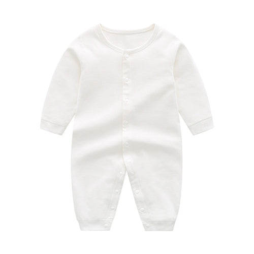 Baby Solid Color Full Button Front Design Organic Cotton Jumpsuit